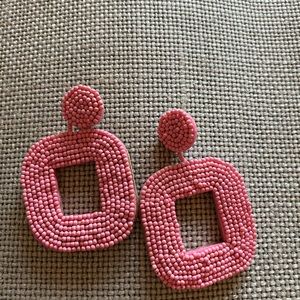 Pink Beaded Earrings